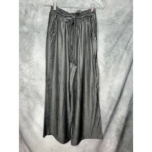 New Pants Wide Legged Palazzo Lularoe Women XS Runs Large Gray Shimmer Glam